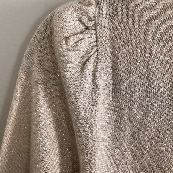 H&M 1950s Vintage Gold Metallic Sparkly  Crew Neck Pullover Size S - Picture 5 of 5